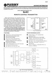 SL491 datasheet pdf PLESSEY Semiconductors