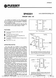 SP4021 datasheet pdf PLESSEY Semiconductors
