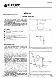 SP4041 datasheet pdf PLESSEY Semiconductors