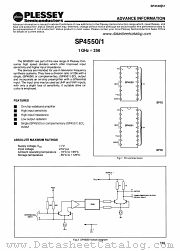 SP4550 datasheet pdf PLESSEY Semiconductors