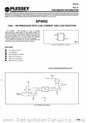 SP4652 datasheet pdf PLESSEY Semiconductors