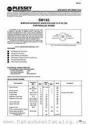 SW185 datasheet pdf PLESSEY Semiconductors
