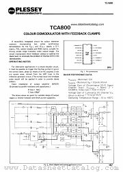 TCA800 datasheet pdf PLESSEY Semiconductors