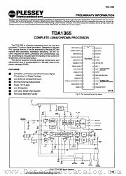 TDA1365 datasheet pdf PLESSEY Semiconductors