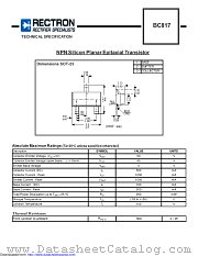BC817-T datasheet pdf Rectron Semiconductor