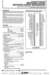 M37204XX-XXXSP datasheet pdf Mitsubishi Electric Corporation