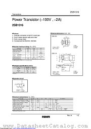 2SB1316TL datasheet pdf ROHM
