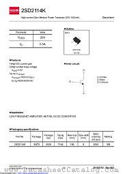 2SD2114KT146 datasheet pdf ROHM