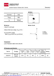2SD2707T2L datasheet pdf ROHM