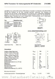 2N3055 paired datasheet pdf Siemens