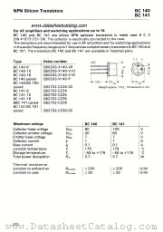 BC141 paired datasheet pdf Siemens