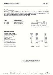BC212A datasheet pdf Siemens