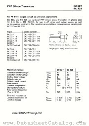 BC327/BC337 paired datasheet pdf Siemens