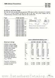 BC547VI datasheet pdf Siemens