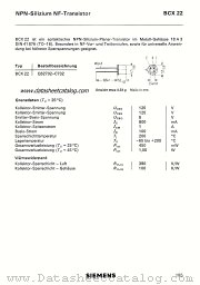 BCX22 datasheet pdf Siemens