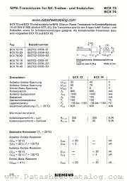 BCX74 datasheet pdf Siemens