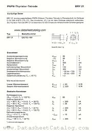 BRY21 datasheet pdf Siemens