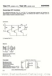 TAA111 datasheet pdf Siemens