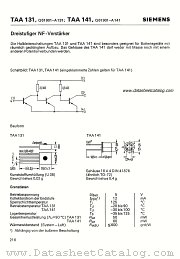 TAA131 datasheet pdf Siemens