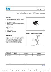 2STR1215 datasheet pdf ST Microelectronics