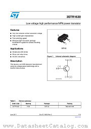 3STR1630 datasheet pdf ST Microelectronics