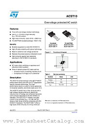 ACST10 datasheet pdf ST Microelectronics