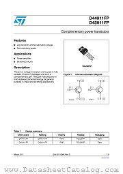 D45H11FP datasheet pdf ST Microelectronics