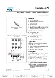 HDMI05-CL01F3 datasheet pdf ST Microelectronics