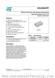 HVLED807PFTR datasheet pdf ST Microelectronics