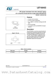 LET16045C datasheet pdf ST Microelectronics