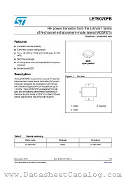 LET9070FB datasheet pdf ST Microelectronics