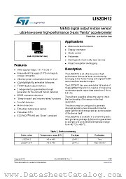 LIS2DH12 datasheet pdf ST Microelectronics