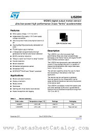 LIS2DHTR datasheet pdf ST Microelectronics