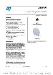 LM2904WHYDT datasheet pdf ST Microelectronics