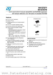 M41ST87WSS6F datasheet pdf ST Microelectronics