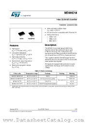 M74HC14YRM13TR datasheet pdf ST Microelectronics