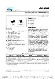 M74HC4094YTTR datasheet pdf ST Microelectronics