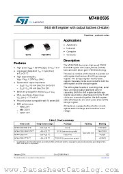 M74HC595YRM13TR datasheet pdf ST Microelectronics