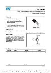 MD2001FX datasheet pdf ST Microelectronics