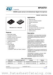 MP34DT01TR datasheet pdf ST Microelectronics
