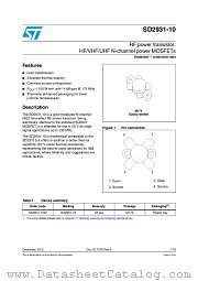 SD2931-10W datasheet pdf ST Microelectronics