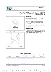 SD4931 datasheet pdf ST Microelectronics