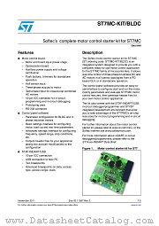 ST7MC-KIT/BLDC datasheet pdf ST Microelectronics