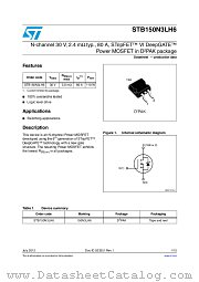 STB150N3LH6 datasheet pdf ST Microelectronics