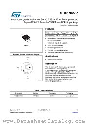 STB21NK50Z datasheet pdf ST Microelectronics