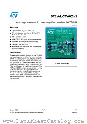 STEVAL-CCA003V1 datasheet pdf ST Microelectronics