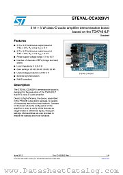 STEVAL-CCA029V1 datasheet pdf ST Microelectronics
