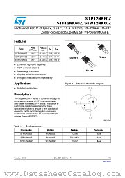 STF12NK60Z datasheet pdf ST Microelectronics
