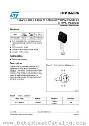 STFI13NM60N datasheet pdf ST Microelectronics