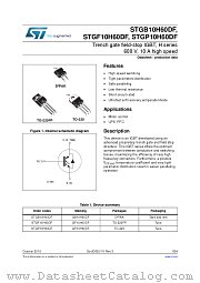 STGF10H60DF datasheet pdf ST Microelectronics